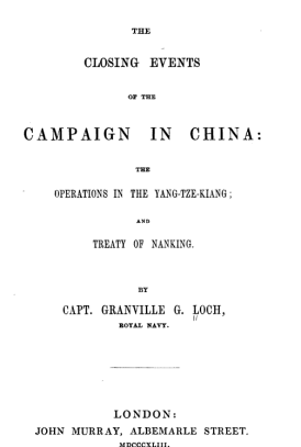 The title page of "The Closing Events of the Campaign in China" 