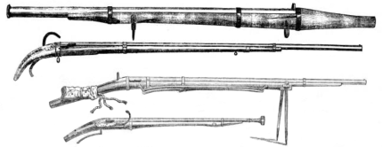 Weapons used by anti-British officers and soldiers